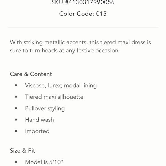 Anthropologie Jacosta Tiered Maxi Dress Small NWT Slight Flaw - Picture 12 of 12